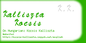 kalliszta kocsis business card